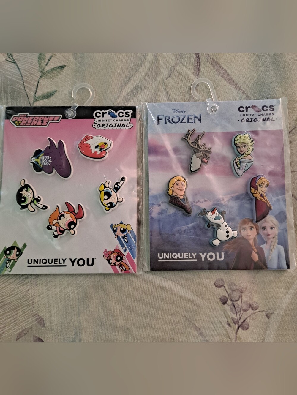 CROCS Jibbitz Charm Packs - Powerpuff Girls 5 Piece & Disney Frozen 5 Piece